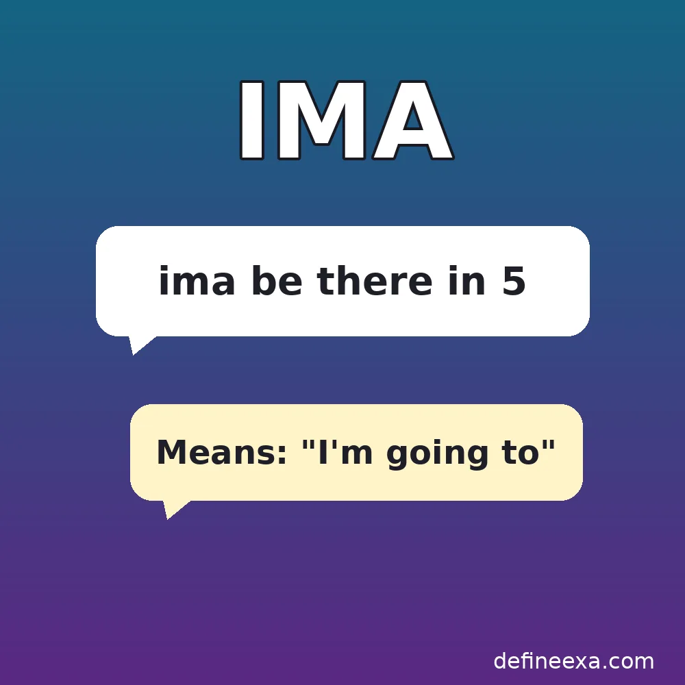 two friends making quick plans in a chat, one typing ima be there in 5
